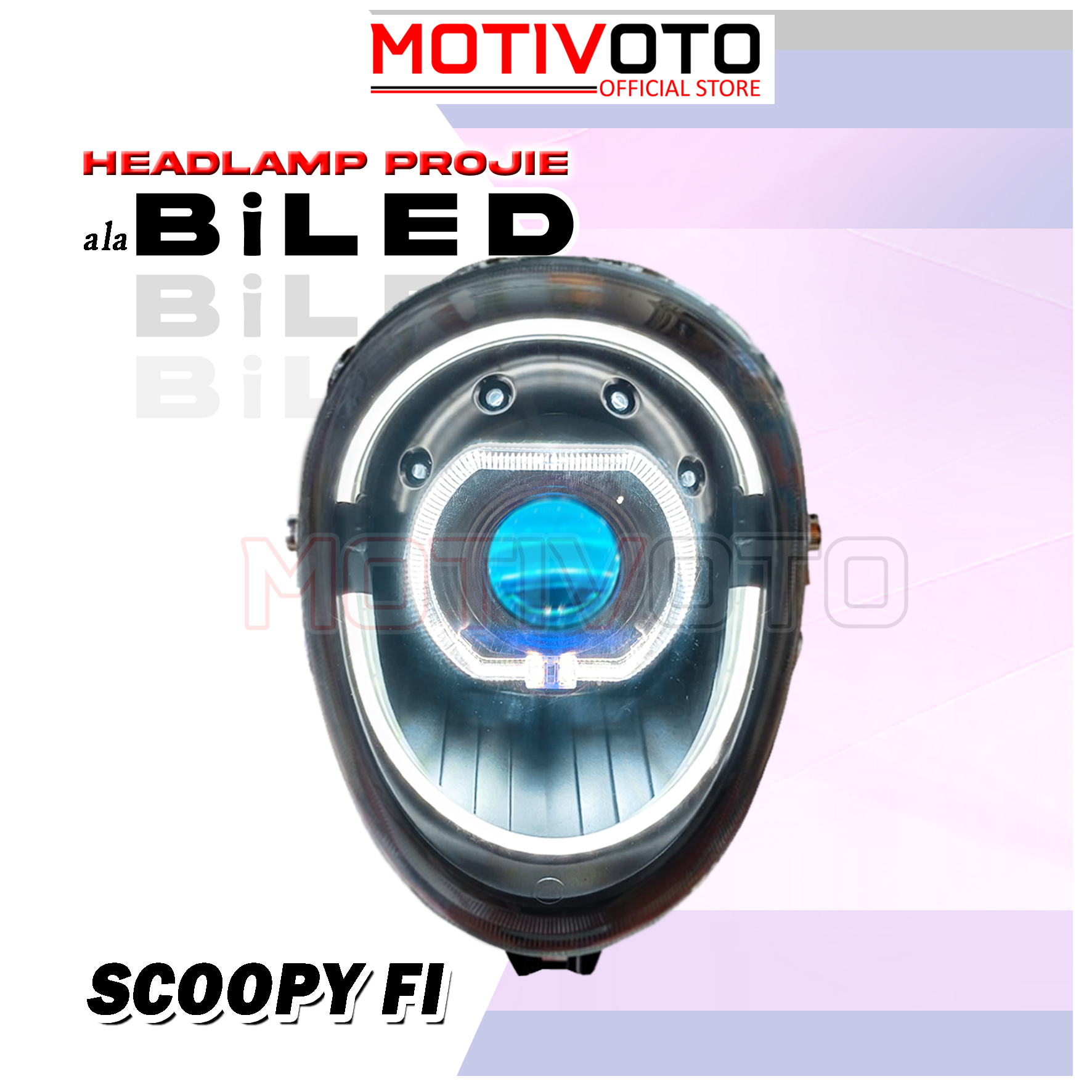 Projie Ala Biled Bi-LED AES Scoopy Fi Reflektor Lampu Depan Scoopy Komplit Mika PNP Scoopy Fi 2013-2017